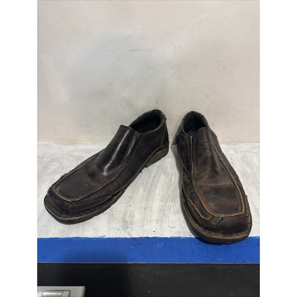 Bed Stu Soto Mens Brown Leather Slip On Loafers Moc Toe Shoes No Size